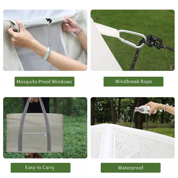 1-3 person inflatable tent with quick-opening lightweight silver-coated thickened rain and windproof tents camping outdoor