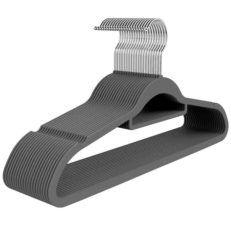 Home supermarket 360 hanger clothes plastic hanger stainless steel closet wardrobe durable velvet clothing hanger