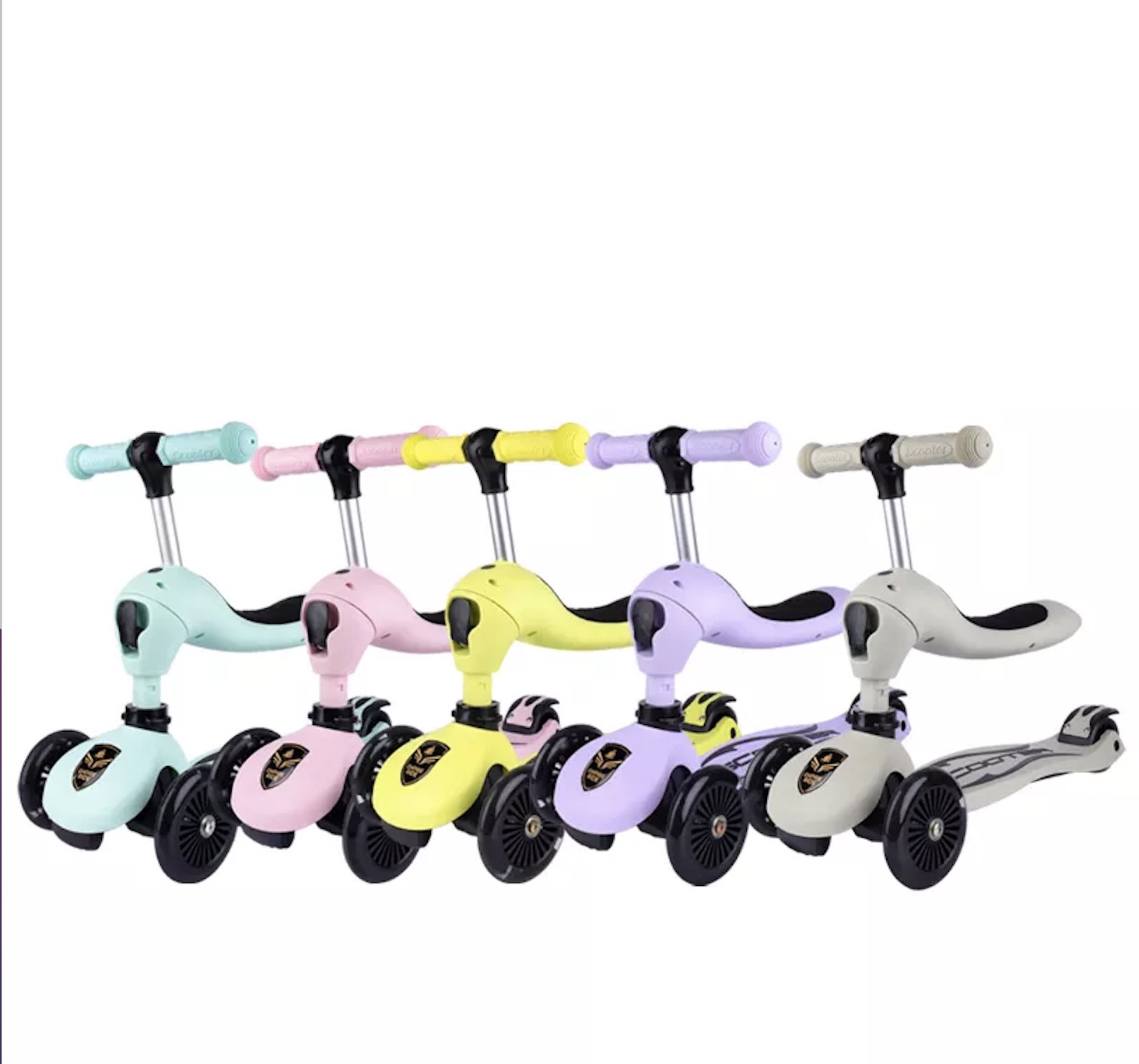 5 In 1 Foldable Scooter Cycle Balance Bike 3in1 Children’s Scooter Folding Children’s Balance Scooter,three-in-one Baby Carriage