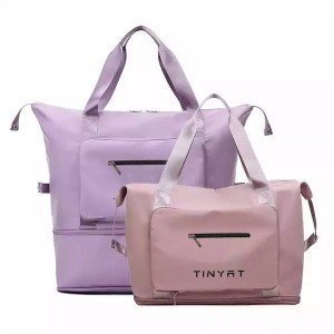 Amazon Top Seller Foldable Expandable Dry Wet Waterproof Duffel Yoga Weekend Shoulder Gym Travel Tote Bag Women