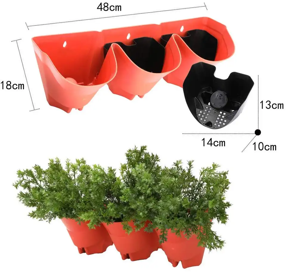 Plastic Vertical Green Stackable Self Watering Flower Pot Tower Green Wall Planter