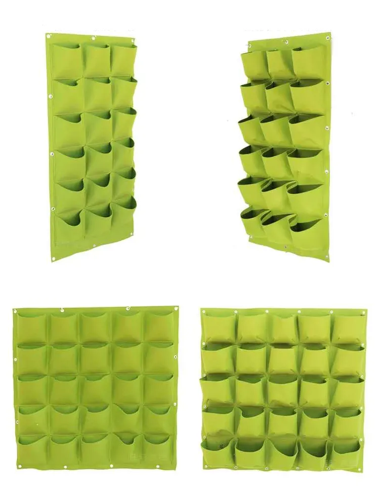 Fabric garden supplies felt vertical plant grow wall with handles