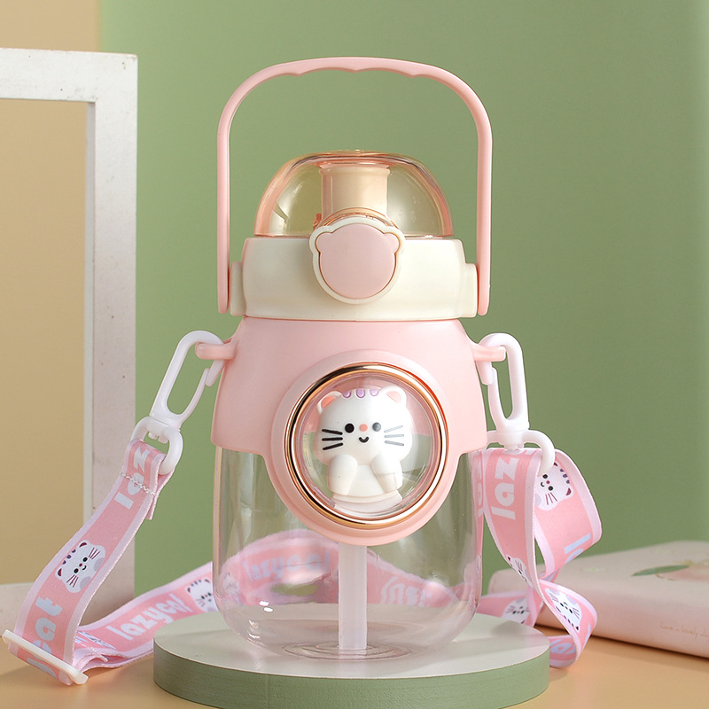 Through space capsule plastic cup food grade pc plastic large capacity girl baby water bottle for school