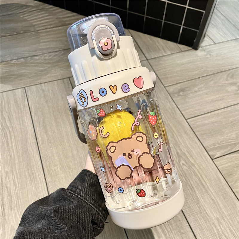 Net celebrity straw water cup large capacity women’s outdoor sports water bottle portable 2000ml water bottle summer season portable cup