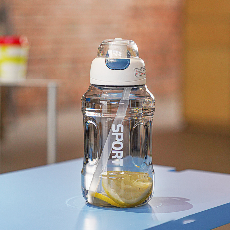 Large capacity water cup women’s high temperature resistant portable ton barrel ton sports fitness kettle bottle straw cup summer tongton bucket