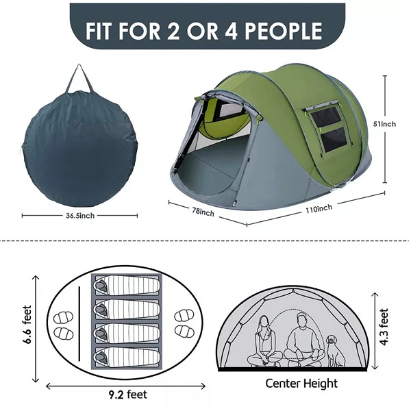 Outdoor Waterproof 1-2 person Hiking Beach Folding Automatic Popup Instant Camping Tent