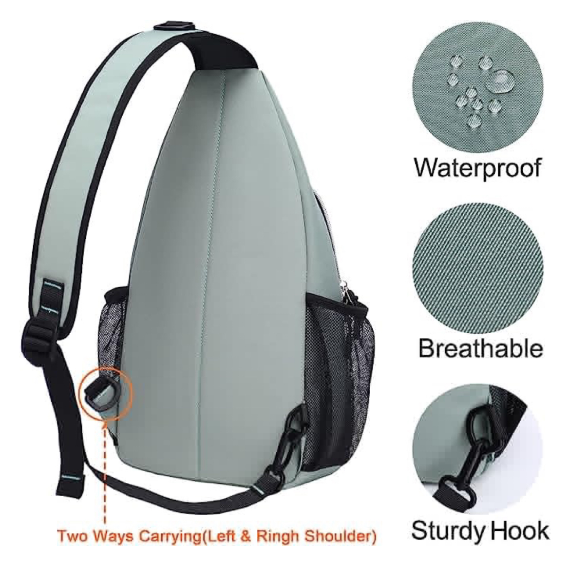 Sling Backpack,Multi-functional Crossbody Bag,Traveling and Hiking Backpacks