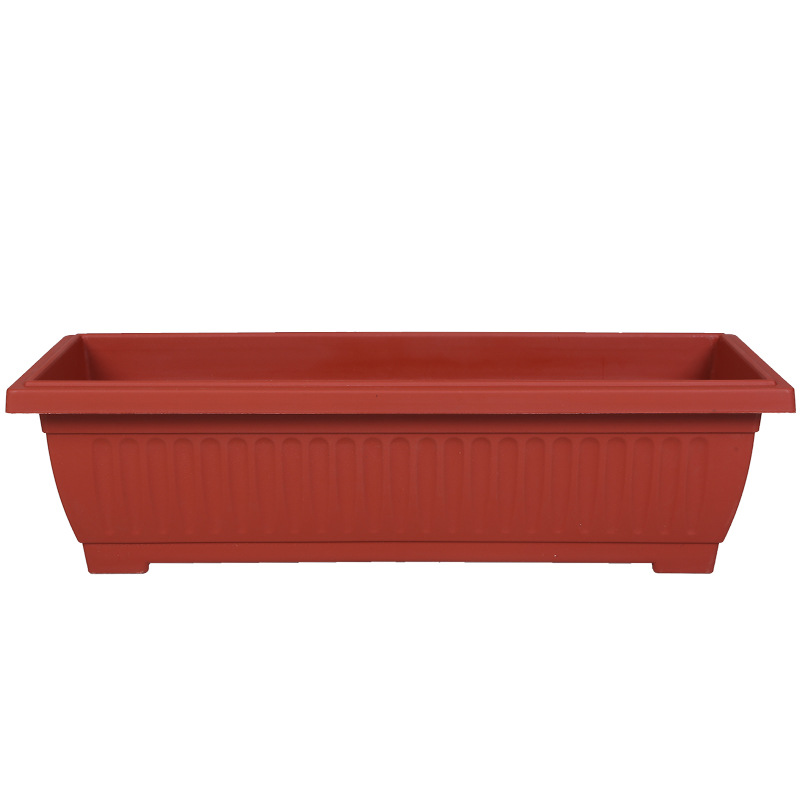 Balcony outdoor rectangular plastic flower pot Base vegetable pot Flower strawberry green leafy vegetable long strip pot Hohlen pot