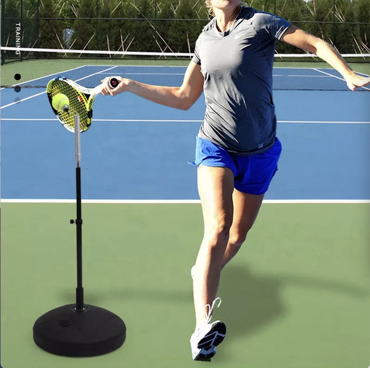 [Copy] Portable Solo Tennis Trainer Professional Rebound Ball Tennis Practice Tool Water-filled Steel Durable Tennis Training Equipment