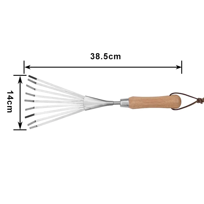 High Quality Corrosion Protection Stainless Steel Blade Bamboo Handle Small Gardening Interchangeable Hand Tools Set Garden Leaf