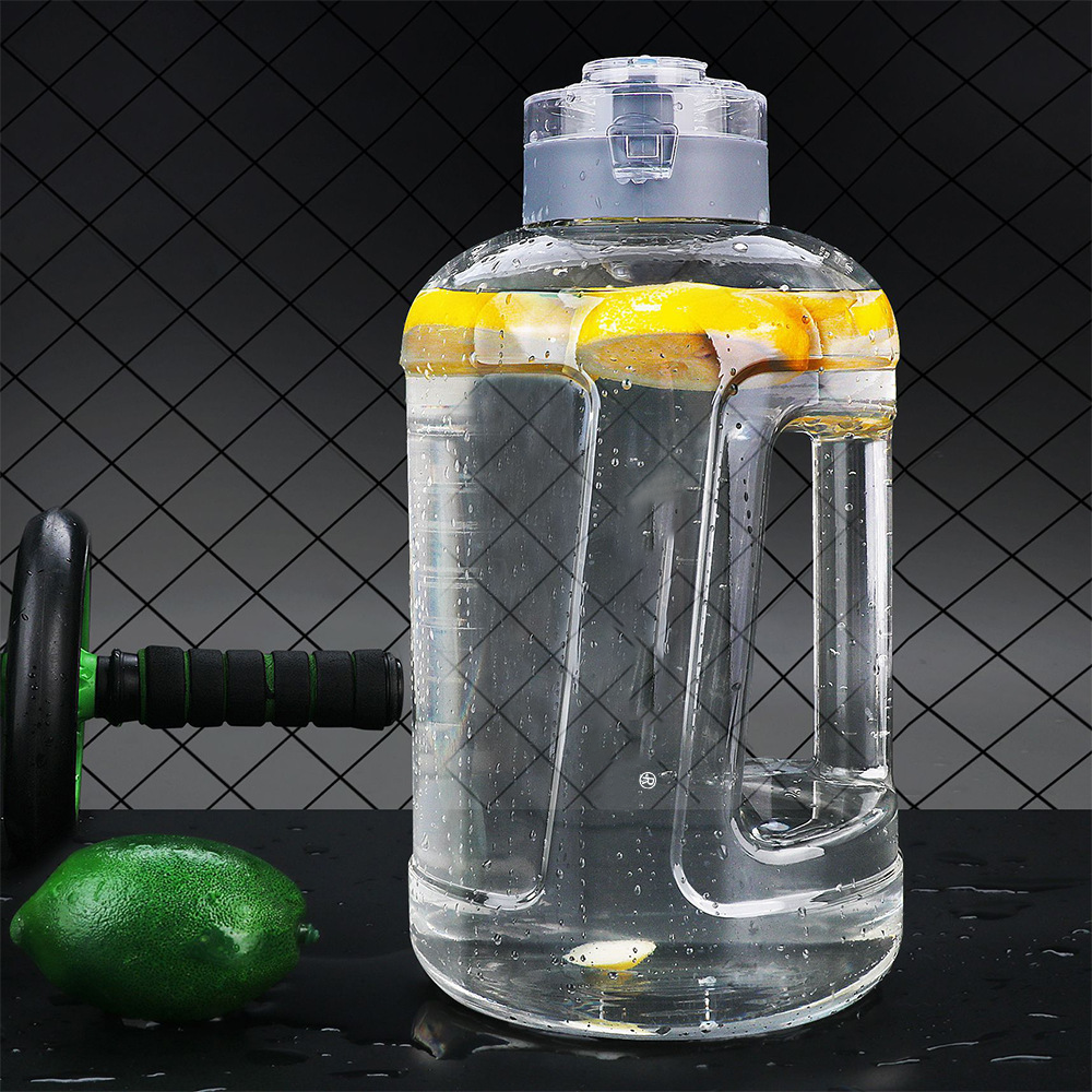 Summer new gallon fitness pot plastic sports large bucket ton ton pot 1500ml with graduated outdoor kettle