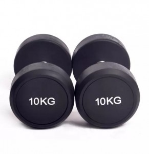 Gym Home Equipment Adjustable Cast Iron Coated Round Rubber Dumbbells Set Weights Lifting Dumbbells
