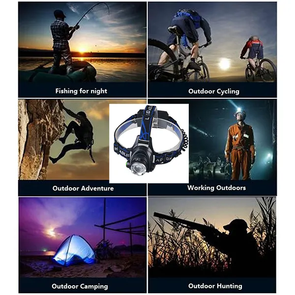 Hotsale Outdoor Headlight Waterproof T6 LED 1000 Lumens Camping Headlamp