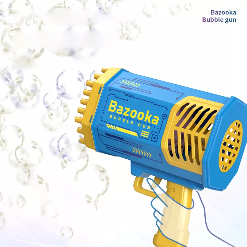 Plastic 69 Holes Bazooka Bubble Gun Light up Bubble Toys Gun Rechargeable Electric Bubbles Machine Outdoor Summer Toys for Kids
