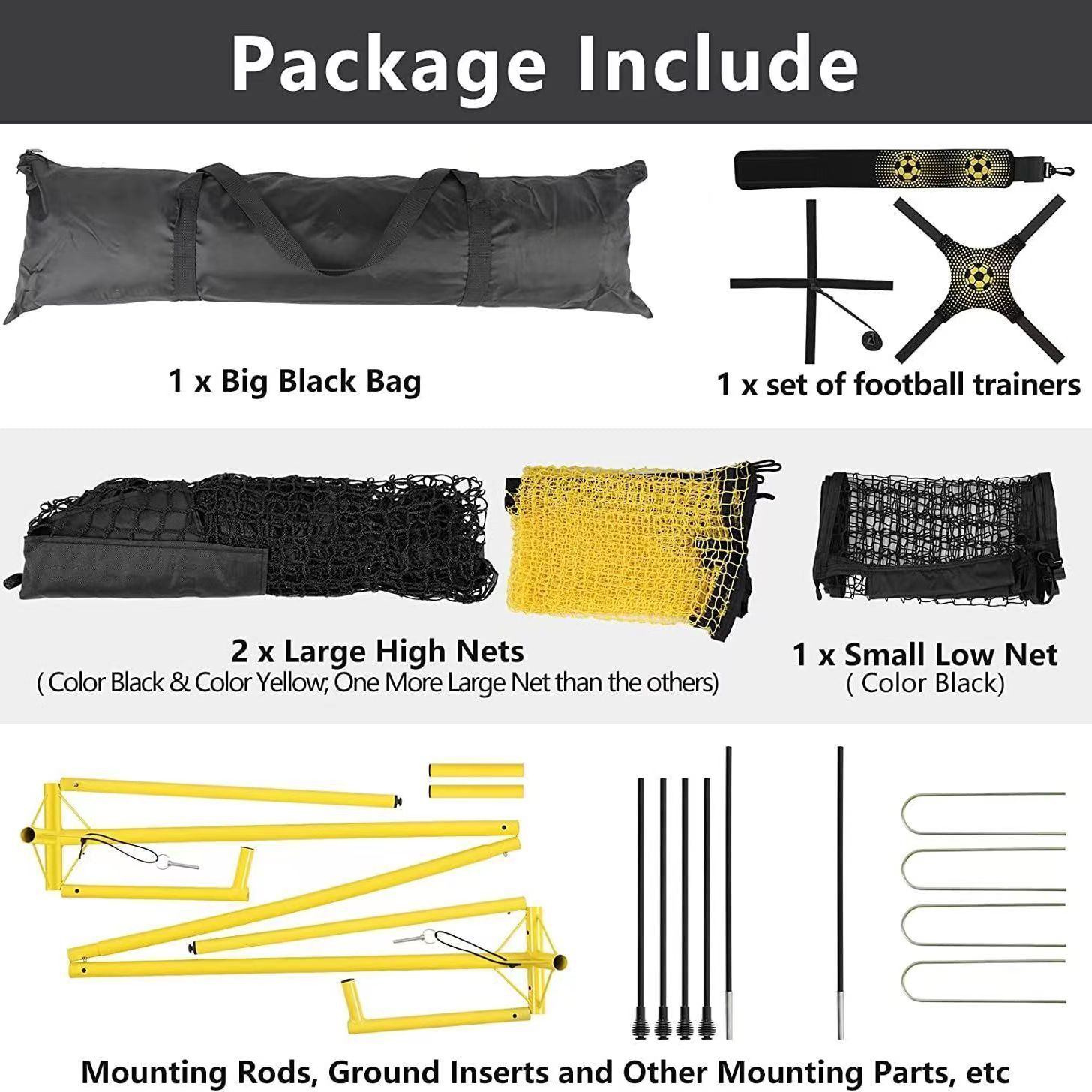 Football folding teen quick assembly portable double-sided bounce rebound net