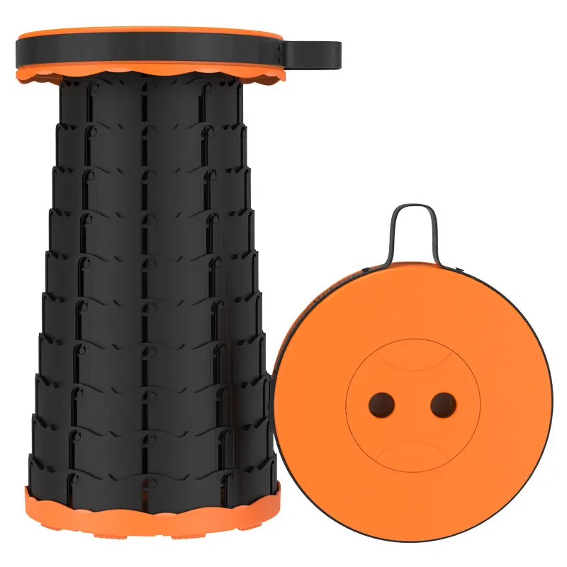 Portable foldable retractable seat camping chair