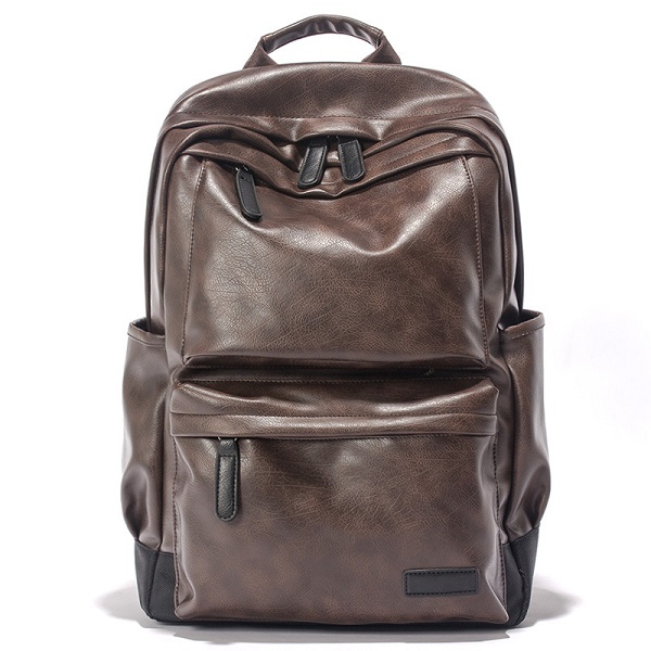 Wholesale new fashion designer leather men’s backpack retro casual computer travel backpack pu school bag Featured Image