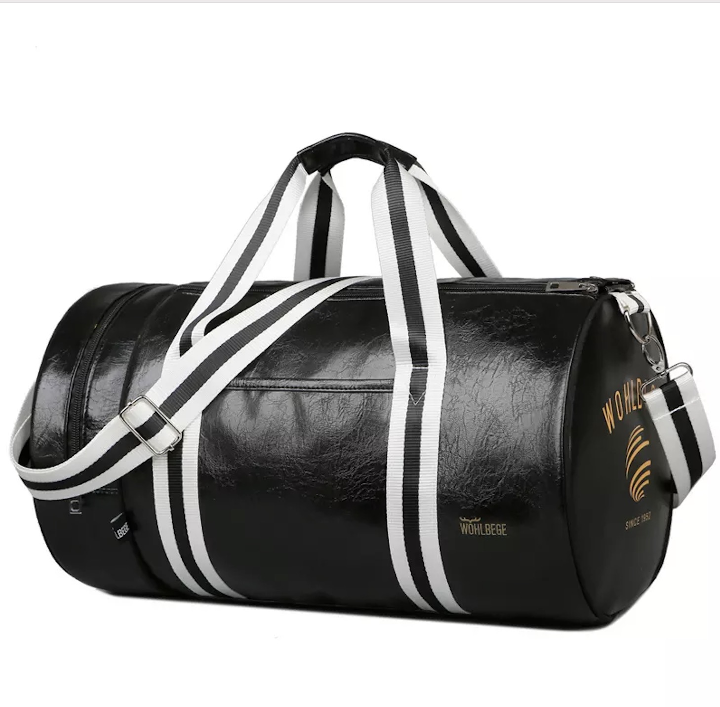 Large capacity casual unisex foldable PU leather waterproof sport basketball travel bag