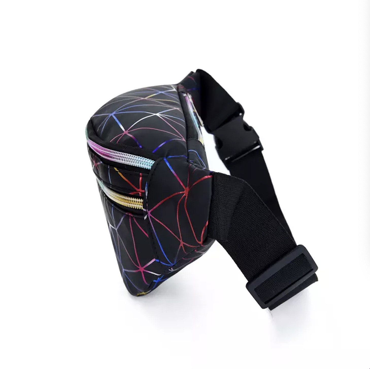 Custom Logo Print Waist Bag Fanny Pack Pu Leather Cross Body Hiking Waterproof Bag