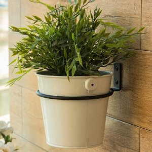 Park iron potted support ring simple wall-mounted metal flowerpot hook circular outdoor balcony garden flower rack