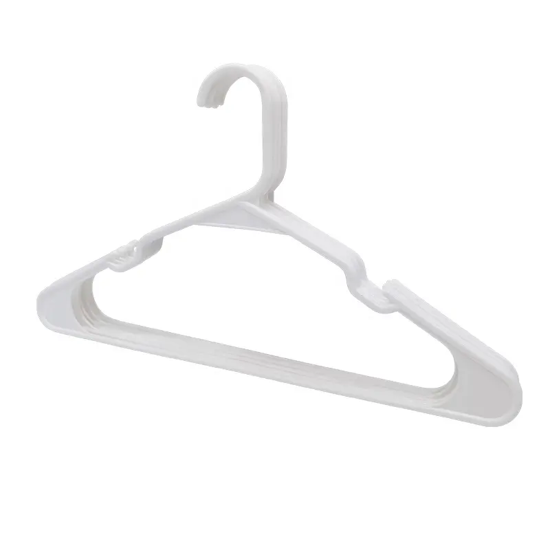 White Plastic Clothes Hangers Clothing Hangers Standard Plastic Hangers, Notched