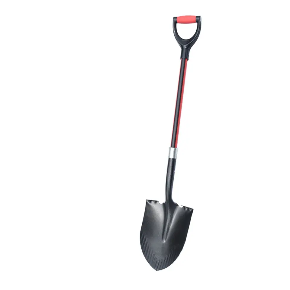 Professional Durable Garden Tools Fiberglass Handle Carbon Steel Head Outdoor Yard Garden Digging Planting Spade Shovel