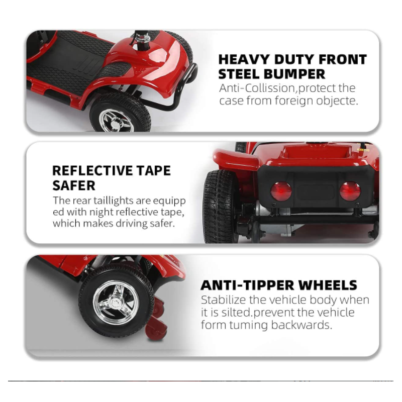 4 wheel power mobile scooter is suitable for seniors