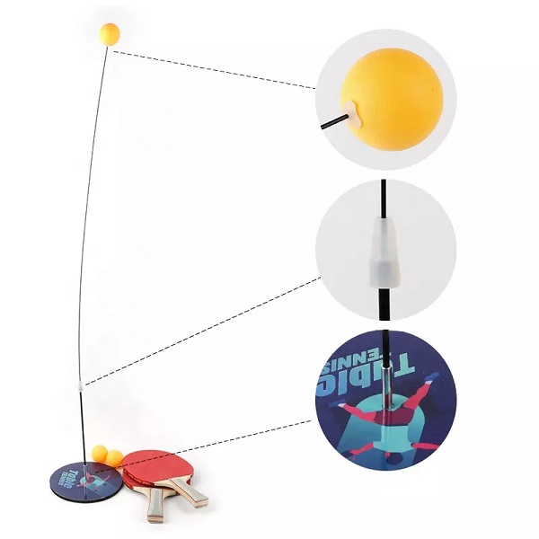 Table Tennis Racket Set Toy Ping Pong Training Equipment with Elastic Soft Shaft