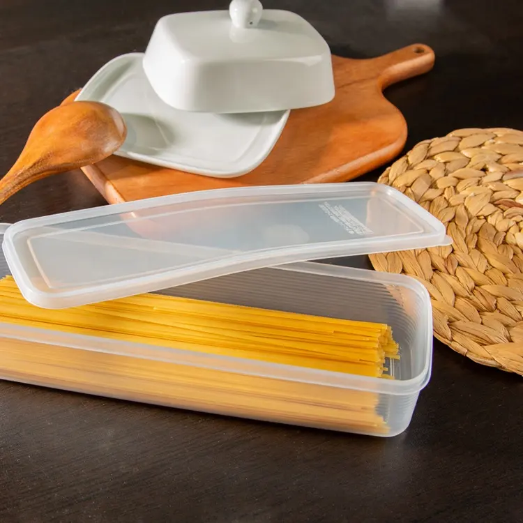  Kitchen Pantry Plastic PP Eggs Fruits Seal Snacks Organizer Spaghetti Storage Box Noodles Food Pasta Storage Container