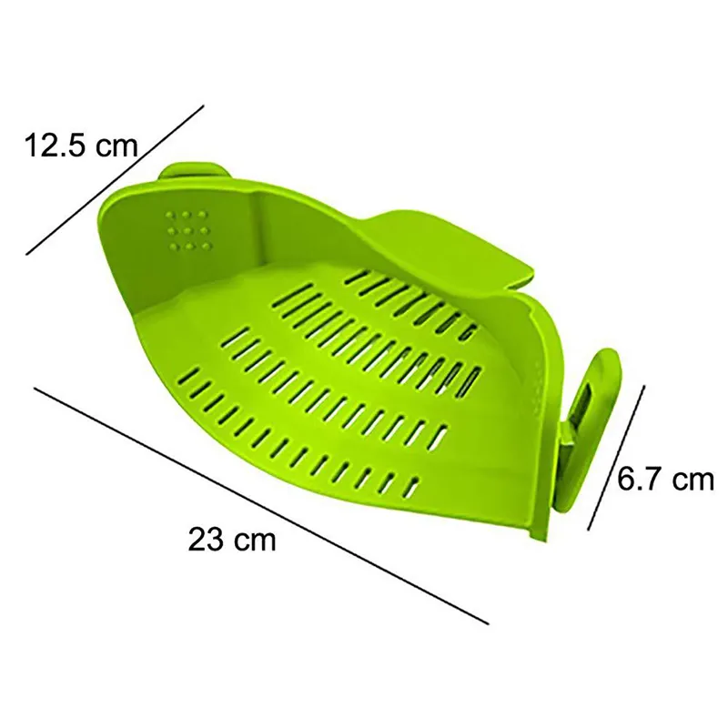 Household Kitchenware Wide mouth silicone water utensils rack kitchen dish Vegetable pouring filter to prevent spillage