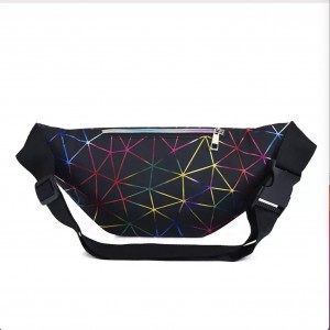 Custom Logo Print Waist Bag Fanny Pack Pu Leather Cross Body Hiking Waterproof Bag
