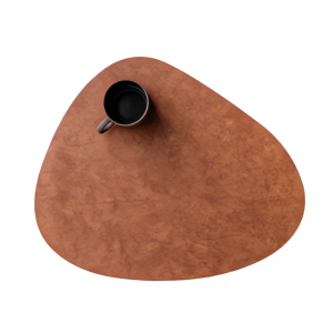 Cowhide pattern special-shaped leather placemat household heat insulation mat leather waterproof and oilproof table mat Nordic anti-scald western placemat