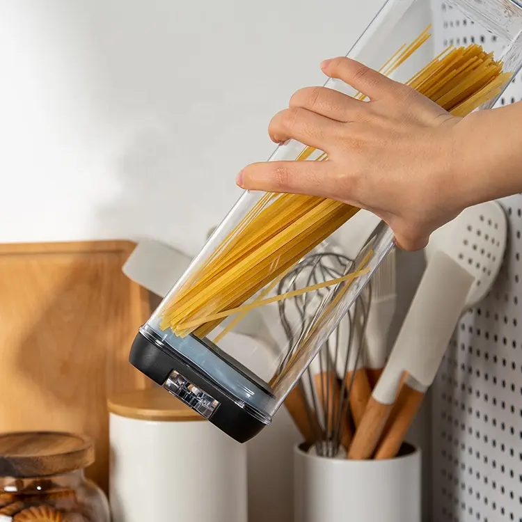 4Pcs Kitchen Large Airtight Cereal Noodle Pasta Sugar Keeper Kitchen Plastic Dry Food Storage Container Set