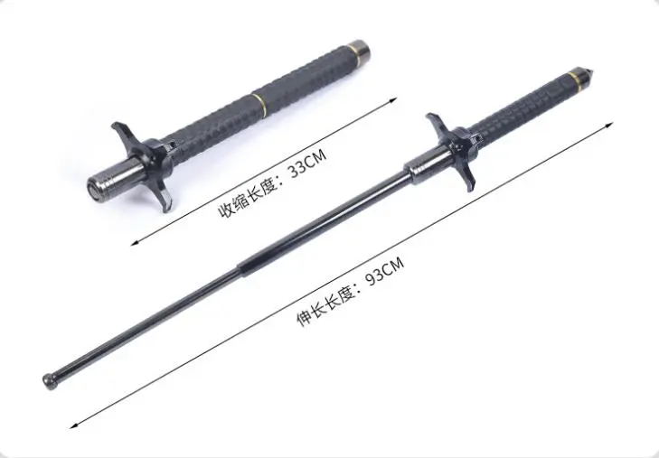 Retractable Stick Sports Self-defense Whiplash Training Equipment Outdoor Tool Telescopic Three-section Rod Alloy Steel