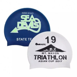 Personalized Custom Logo Waterproof Swim Hat Caps silicone Swimming Cap