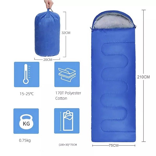 high quality waterproof hollow cotton ultralight portable outdoor camping sleeping bag