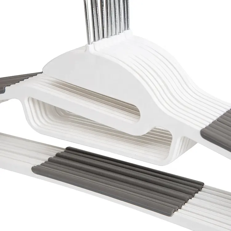 Fashion Plastic Hangers with Non-Slip Pads Space Saving Easy Slide Hangers