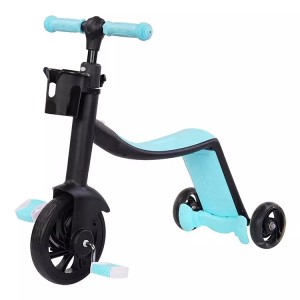 3 In 1 Kids Trike Children 3 Wheel Pedal Scooter Toddler Bike Kick Foot Scooters for 1-6years