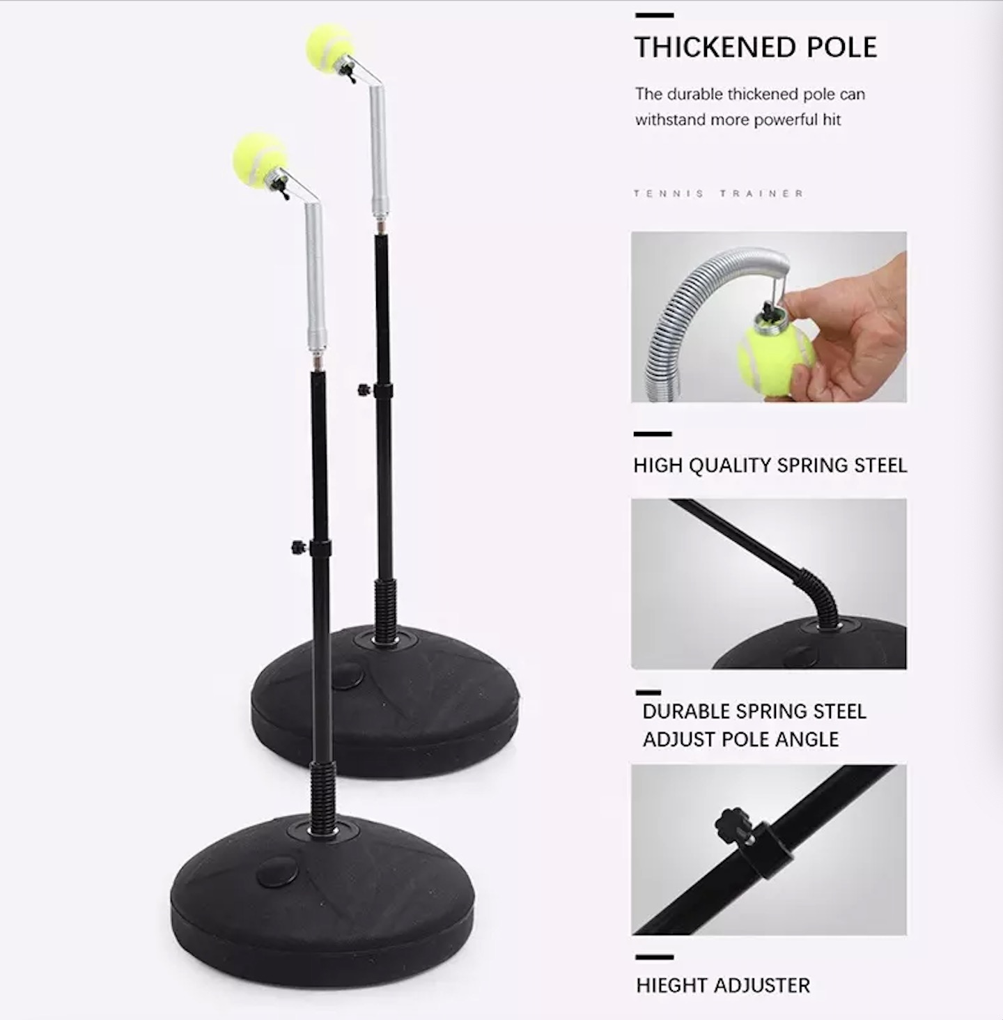 [Copy] Portable Solo Tennis Trainer Professional Rebound Ball Tennis Practice Tool Water-filled Steel Durable Tennis Training Equipment