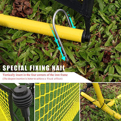 Adjustable Pitch Back Portable Backstop Goal Target Football Soccer Rebounder Net