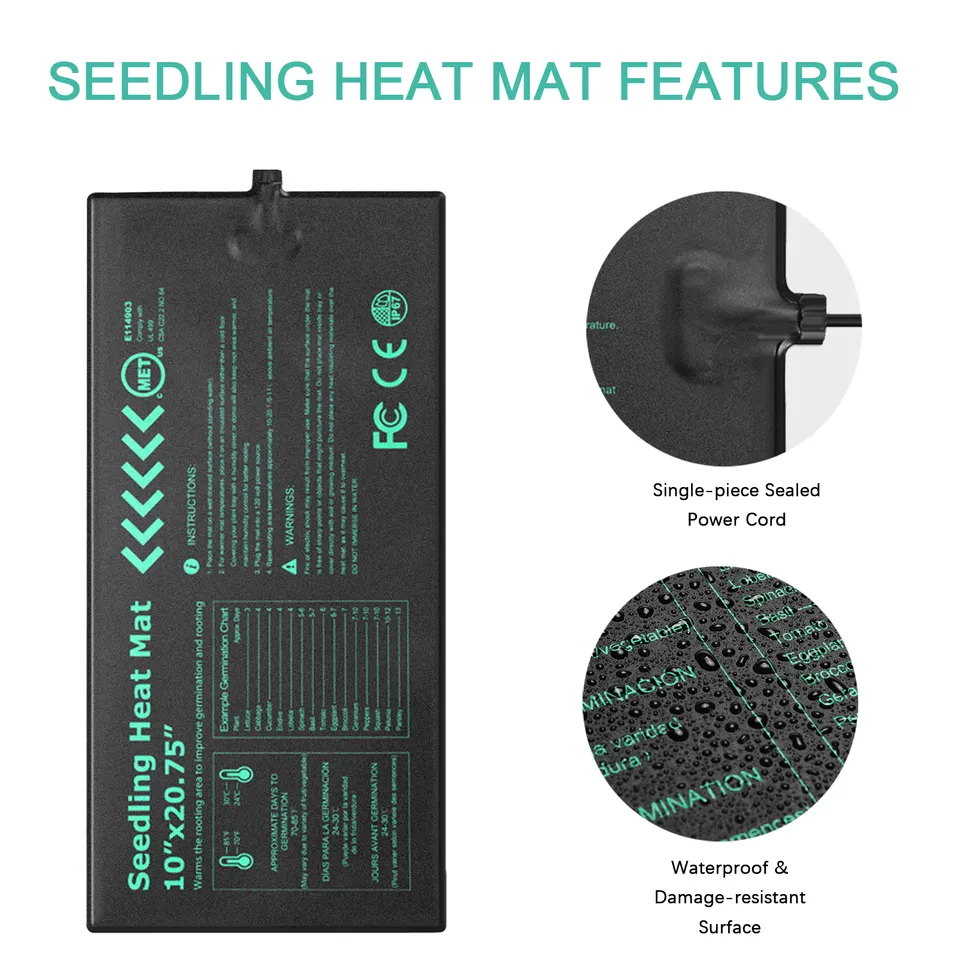 EU/US Plug Seedling Plant Heat Mat for Seed Starting Pad Mat Garden Supplies