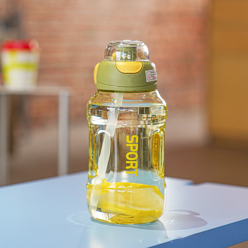 Large capacity water cup women’s high temperature resistant portable ton barrel ton sports fitness kettle bottle straw cup summer tongton bucket