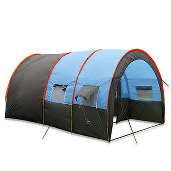 Family tunnel tent castle camping tent large area outdoor wind resistant sleeping bed 8 person tunnel tent