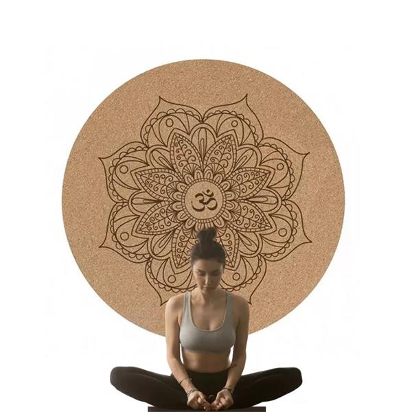 65x65cm Cork Wholesale custom design meditation rubber mats eco fitness round yoga mat