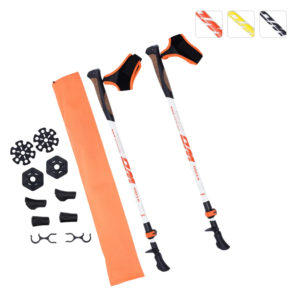 Cork Handle Multi Color Aluminum Trekking Pole Walking Sticks for Children