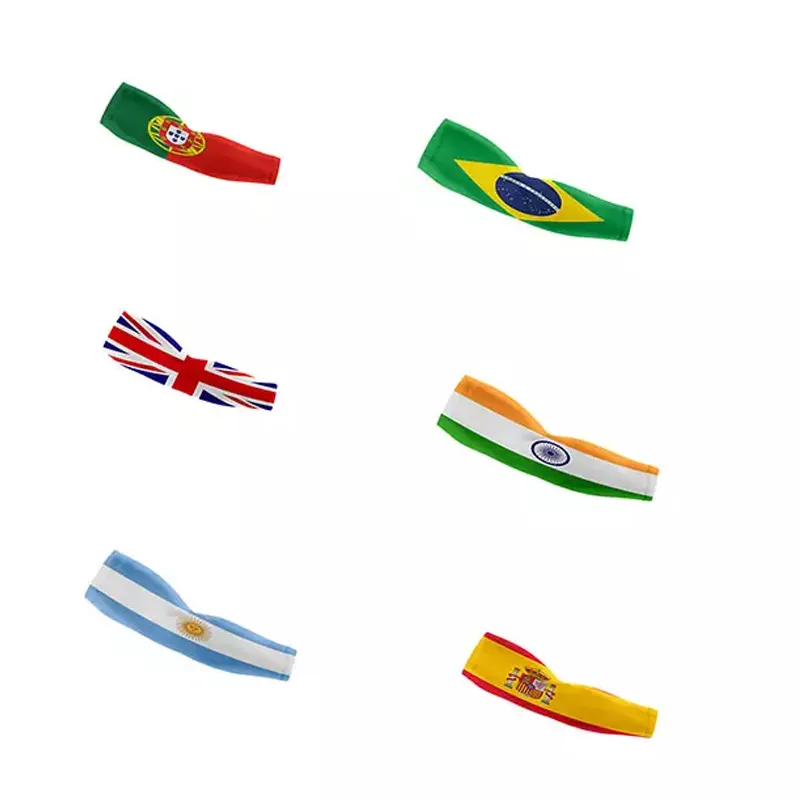  Summer Outdoor Sun Protection Ice Silk Football Sports Fans National Flag Sleeves