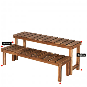 Flower stand wholesale indoor floor carbonization anti-corrosion solid wood single layer flower a few feet step on the stool succulent indoor and outdoor multi-layer