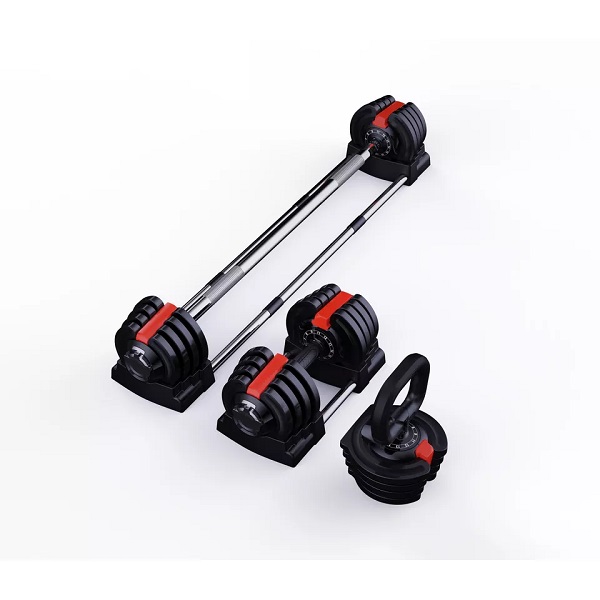 VIGFIT 3 in 1 gym adjustable weights set adjustable dumbbell kettlebell and barbell