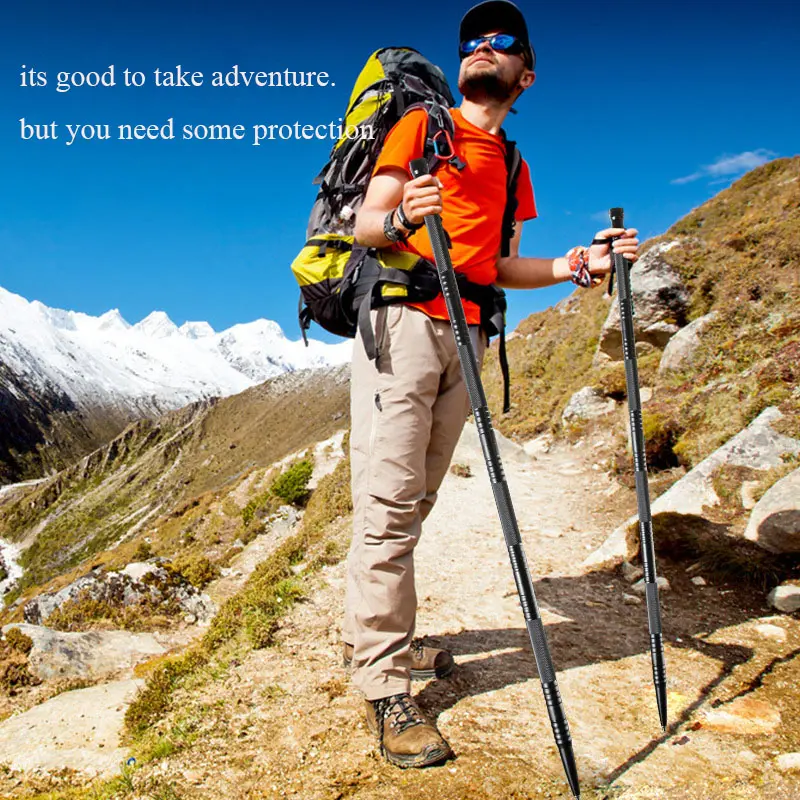 Amazon Hot Sale Ready to Ship 6 Bars Outdoor Use Multifunctional Trekking Pole/Alpenstocks