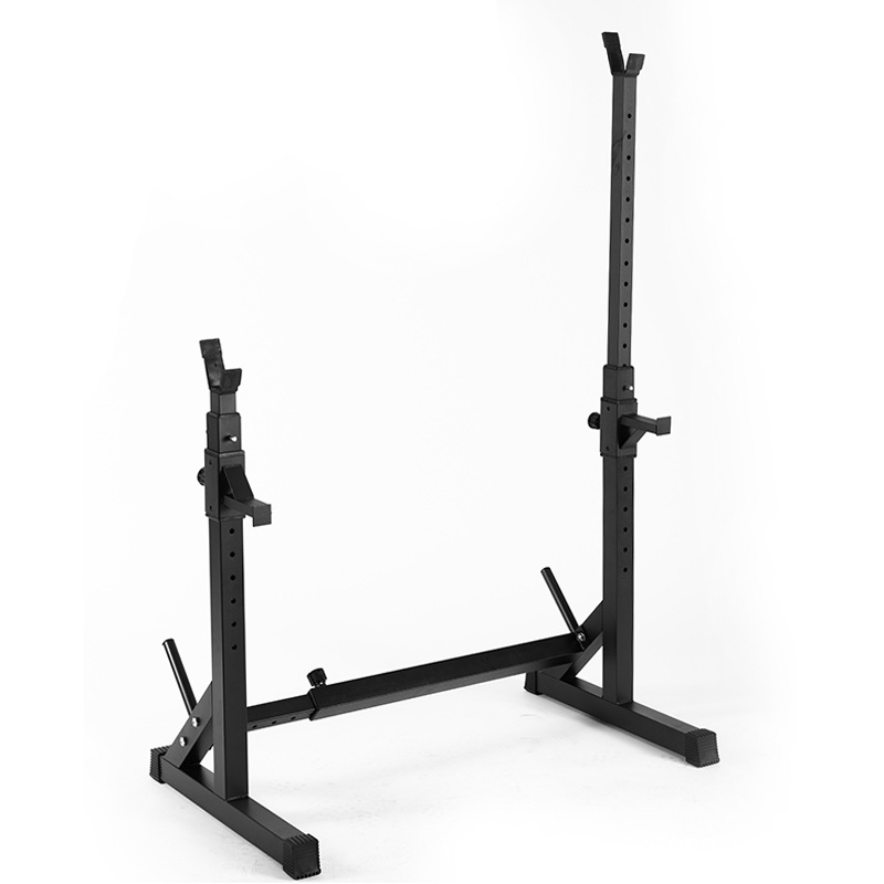 Adjustable conjoined weight bed squat frame